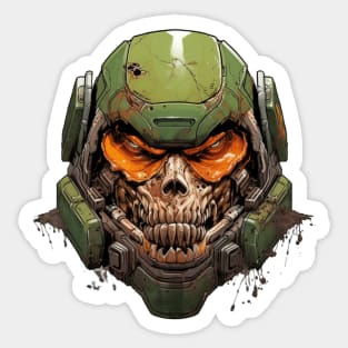 Space Doom Marine Classic Game Skull Sticker